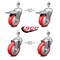 Service Caster 4 Inch Red Polyurethane Swivel 12mm Stem Caster Total Lock Brake SCC, 2PK SCC-TSTTL20S414-PPUB-RED-M1215-2-S-2 - alternate 1